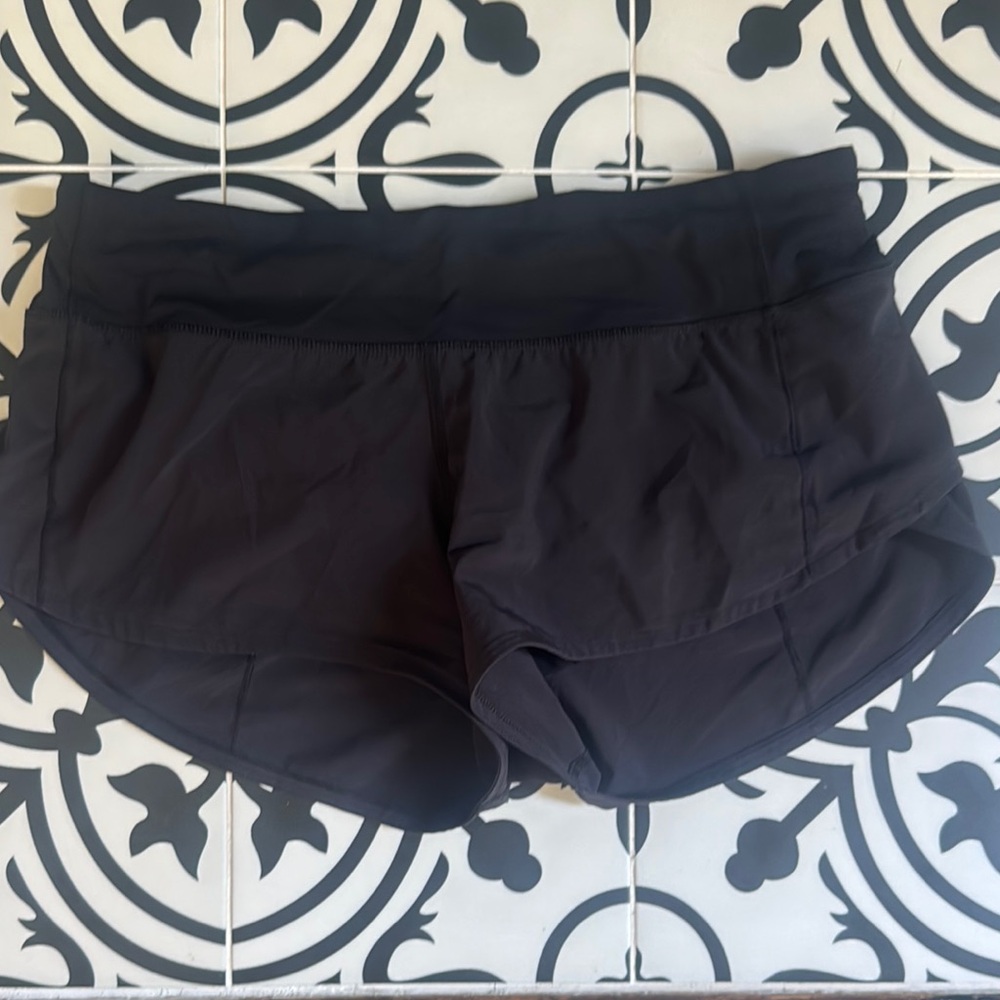 Lululemon Athletica Black Athletic Speed Up Shorts Lightweight Design